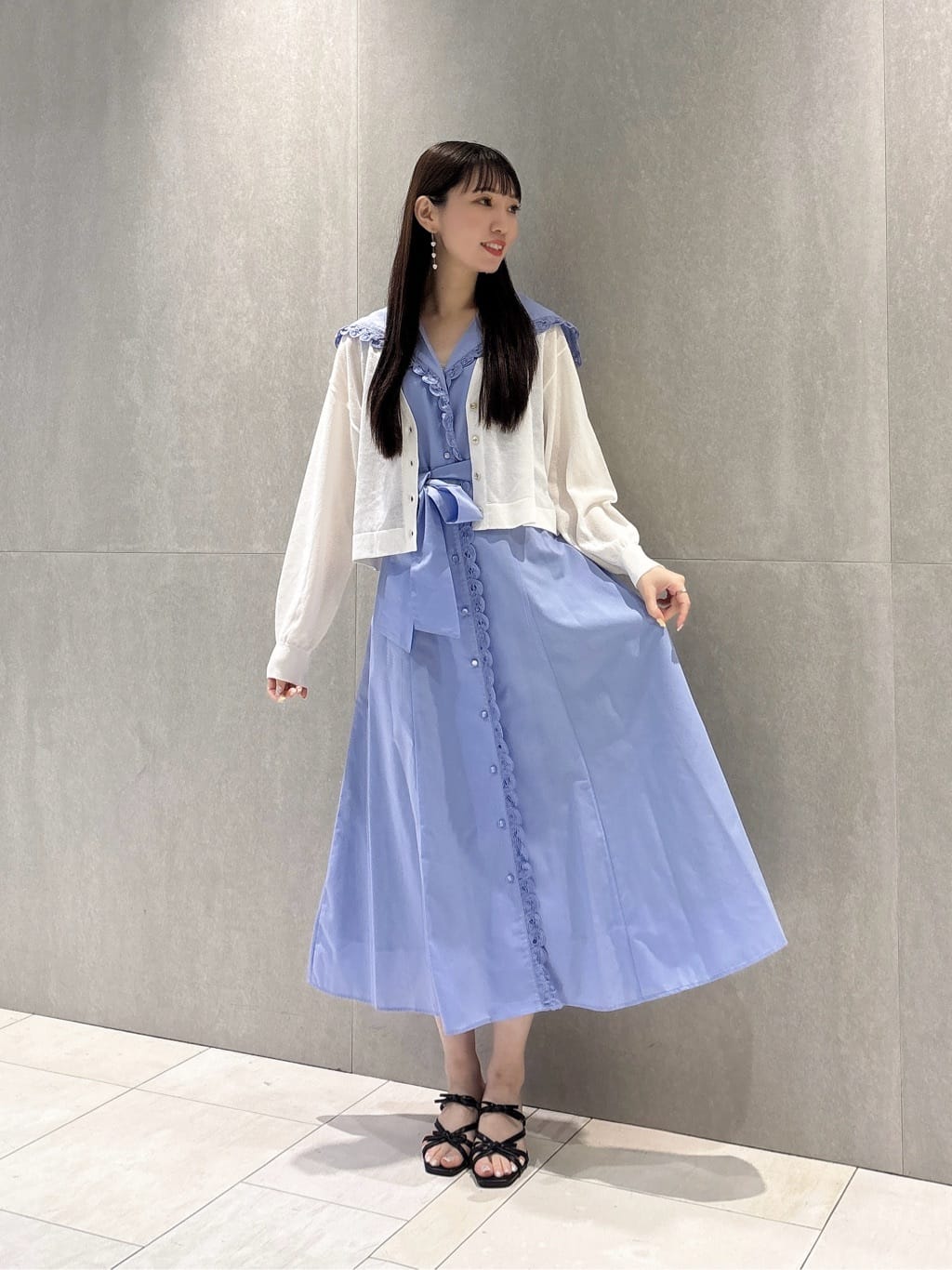 【新品未使用】プロポーションボディ　セーラーカラーレーストリムワンピース PROPORTION BODY DRESSING（プロポーションボディドレッシング