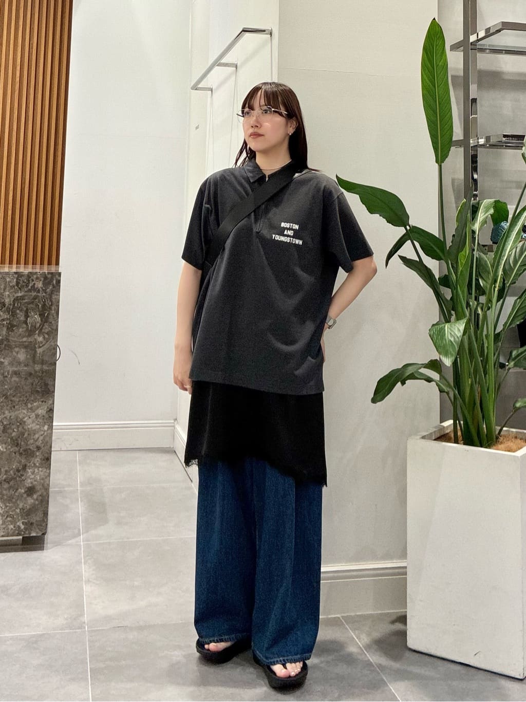 新品 ビューティアンドユース オーバーサイズポロシャツ M 黒 黒蝶貝 ビジカジ BEAUTY&YOUTH UNITED ARROWS | コットンポリエステル ジップ ビッグ