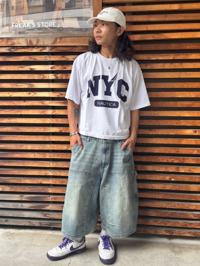 FREAK’S STOREのMade in U.S.A ヘビーウェイト オーバーサイズ クルーネック プリントTシャツ type 2を使ったコーディネートを紹介します。｜Rakuten Fashion(楽天ファッション／旧楽天ブランドアベニュー)7179803