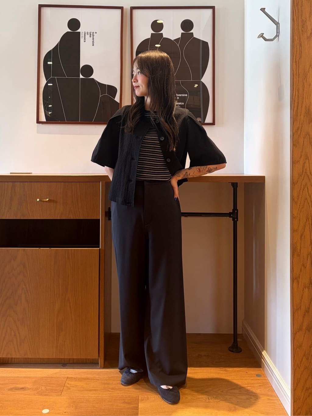 ＜Steven Alan＞リップル コットン ブラウス　ブラック　M STEVEN ALAN（スティーブンアラン） ブラウス シャツ 半袖 「Steven