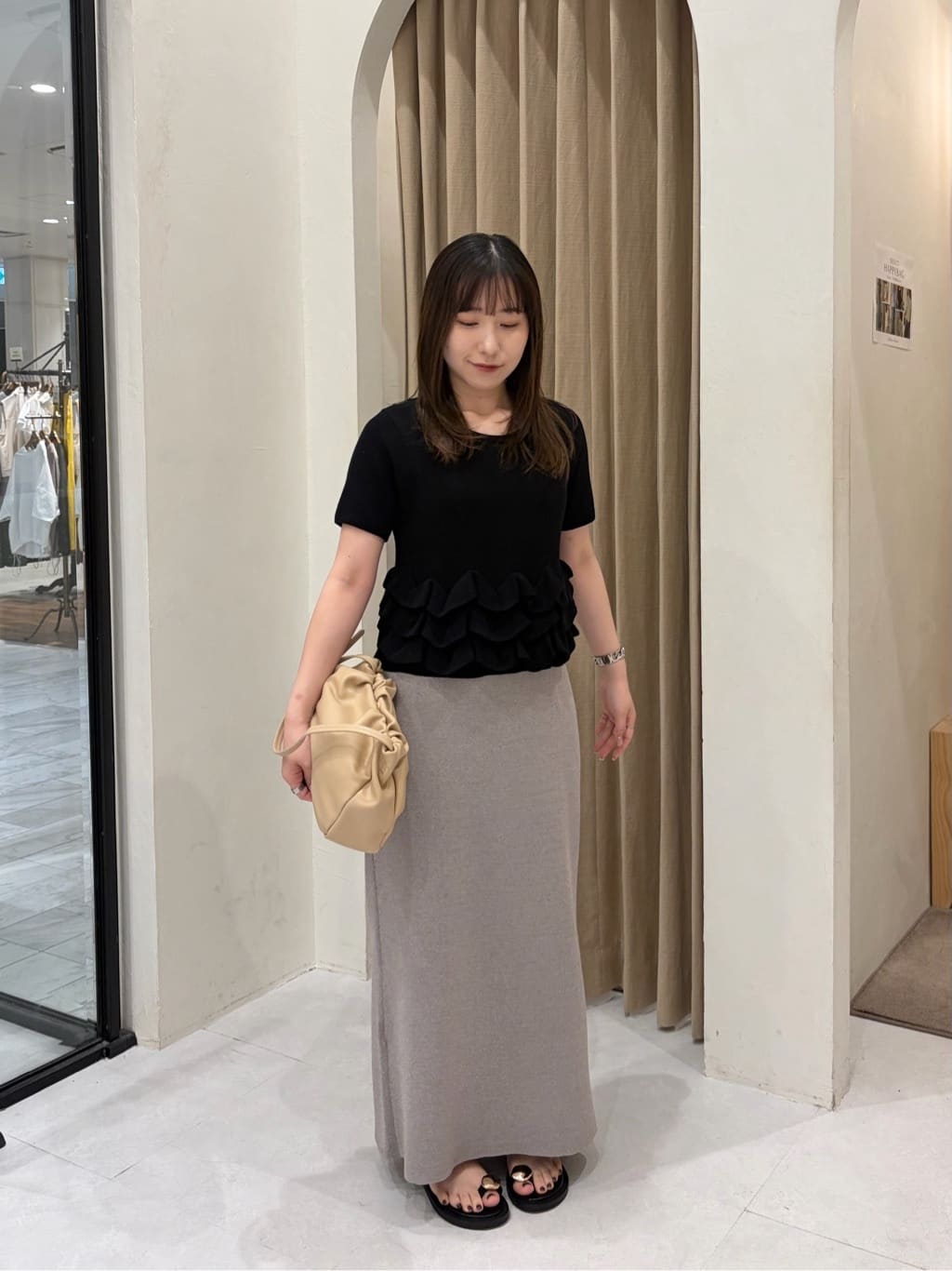 CAPRICIEUX LE'MAGE | フリルペプラム半袖ニット | Rakuten Fashion