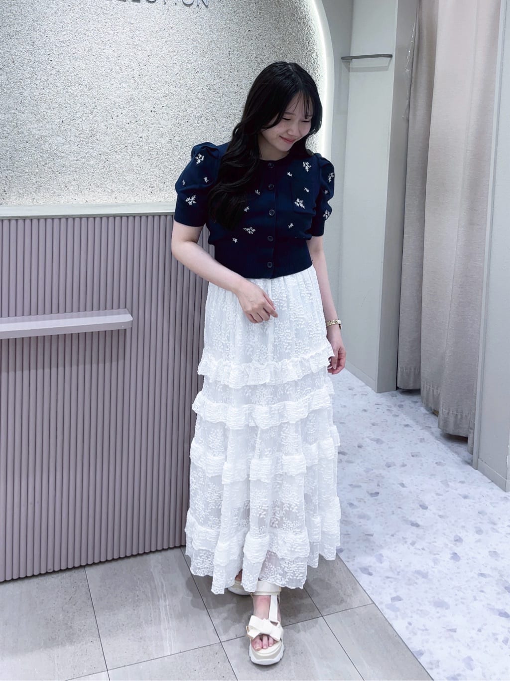 WILLSELECTION | 小花刺繍タックスリーブカーディガン | Rakuten