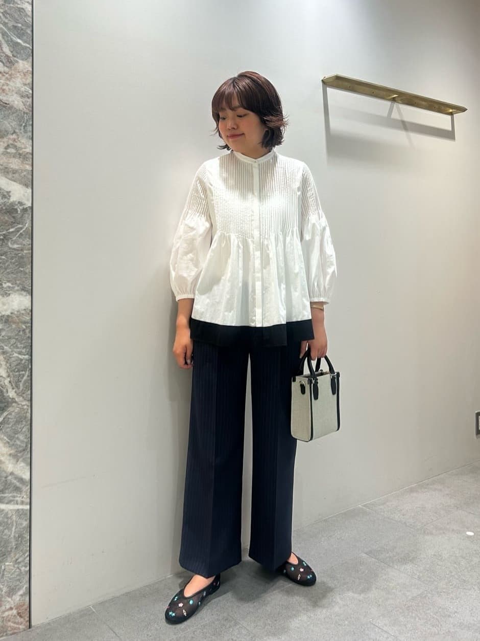 UNITED ARROWS | ピンタック バンドカラー ブラウス | Rakuten Fashion