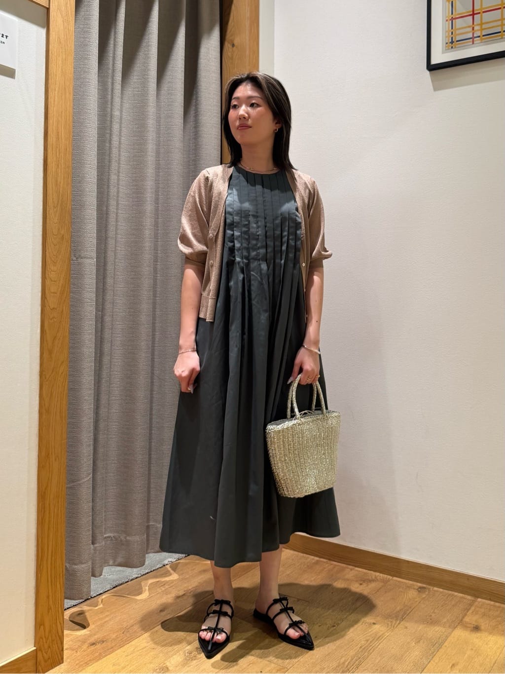 【さな】新品未使用　UNITED ARROWS ノースリーブ シャツワンピ UNITED ARROWS LTD. OUTLET | フロントプリーツ ノースリーブ
