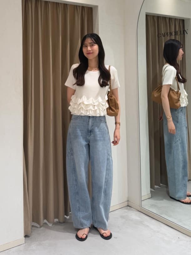 CAPRICIEUX LE'MAGE | フリルペプラム半袖ニット | Rakuten Fashion