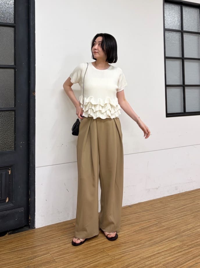 CAPRICIEUX LE'MAGE | フリルペプラム半袖ニット | Rakuten Fashion