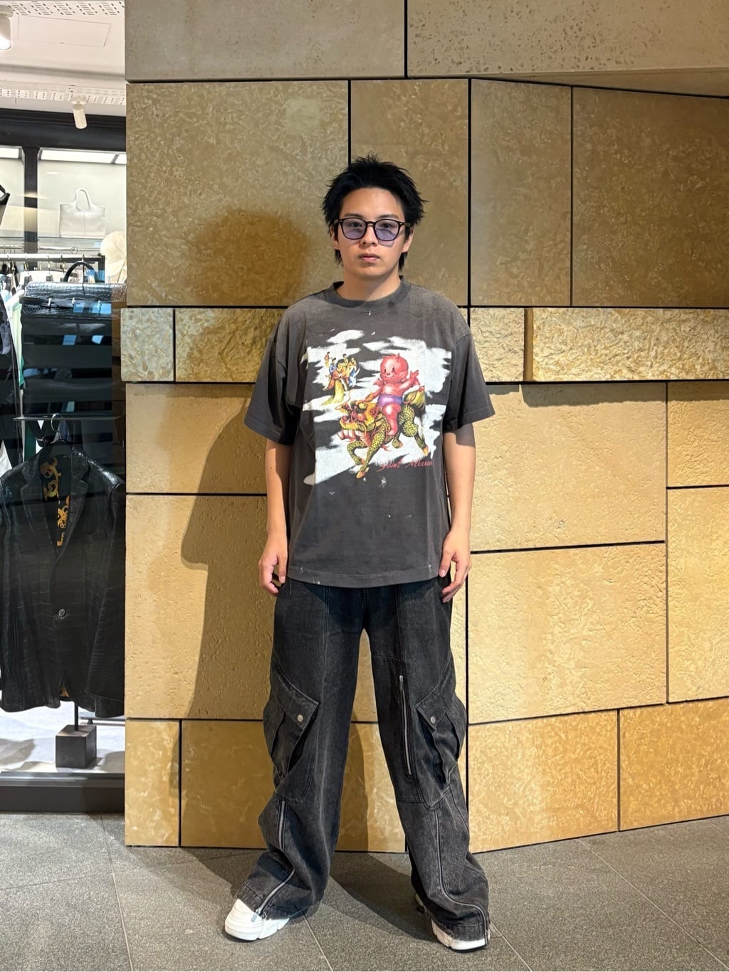 ROYAL FLASH | SAINT MICHAEL/セントマイケル/SS TEE DAMAGED BLACK