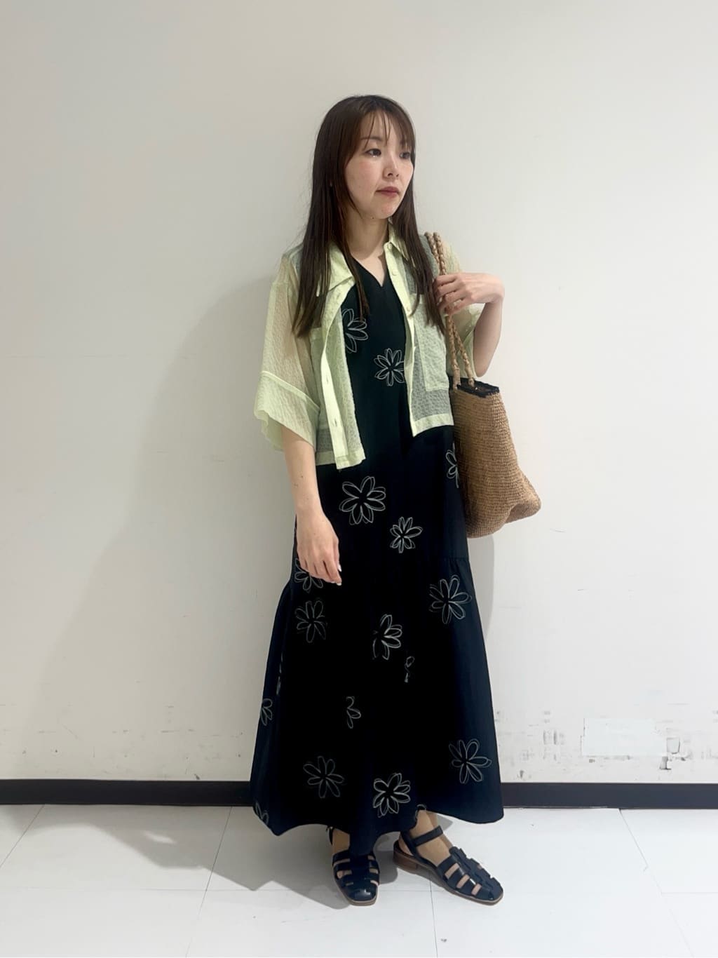 UNITED ARROWS 六本木ヒルズ店限定 フラワー ギャザーワンピース UNITED ARROWS green label relaxing サテン ギャザー ショート