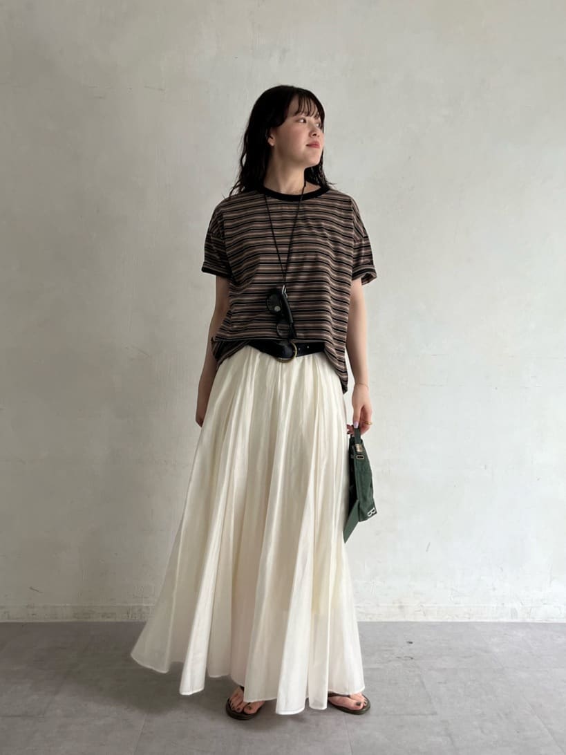 DOUDOU | テンセルタックギャザースカート | Rakuten Fashion(楽天