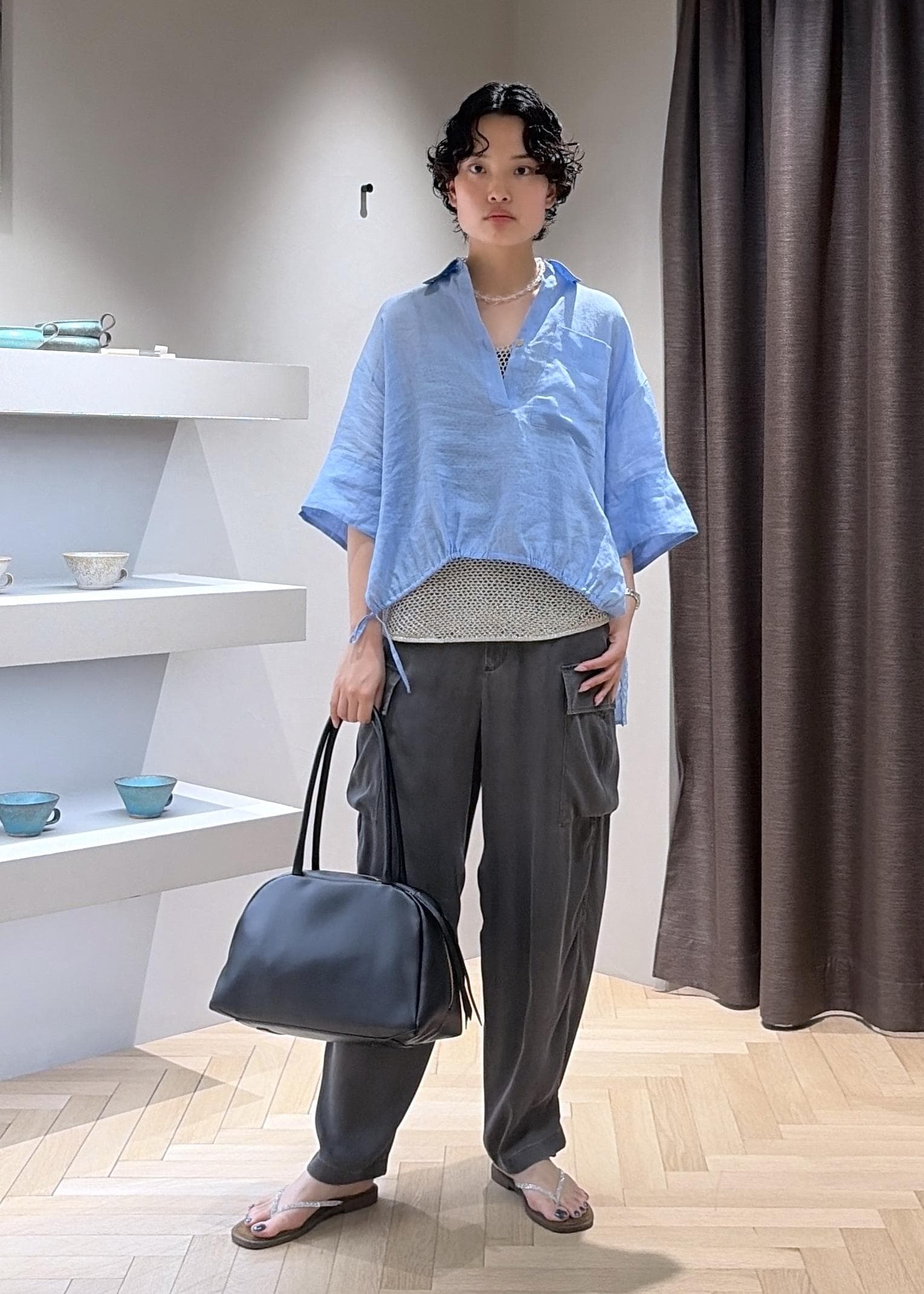 SALON adam et rope' | スプリットレザーミドルボストンバッグ 2
