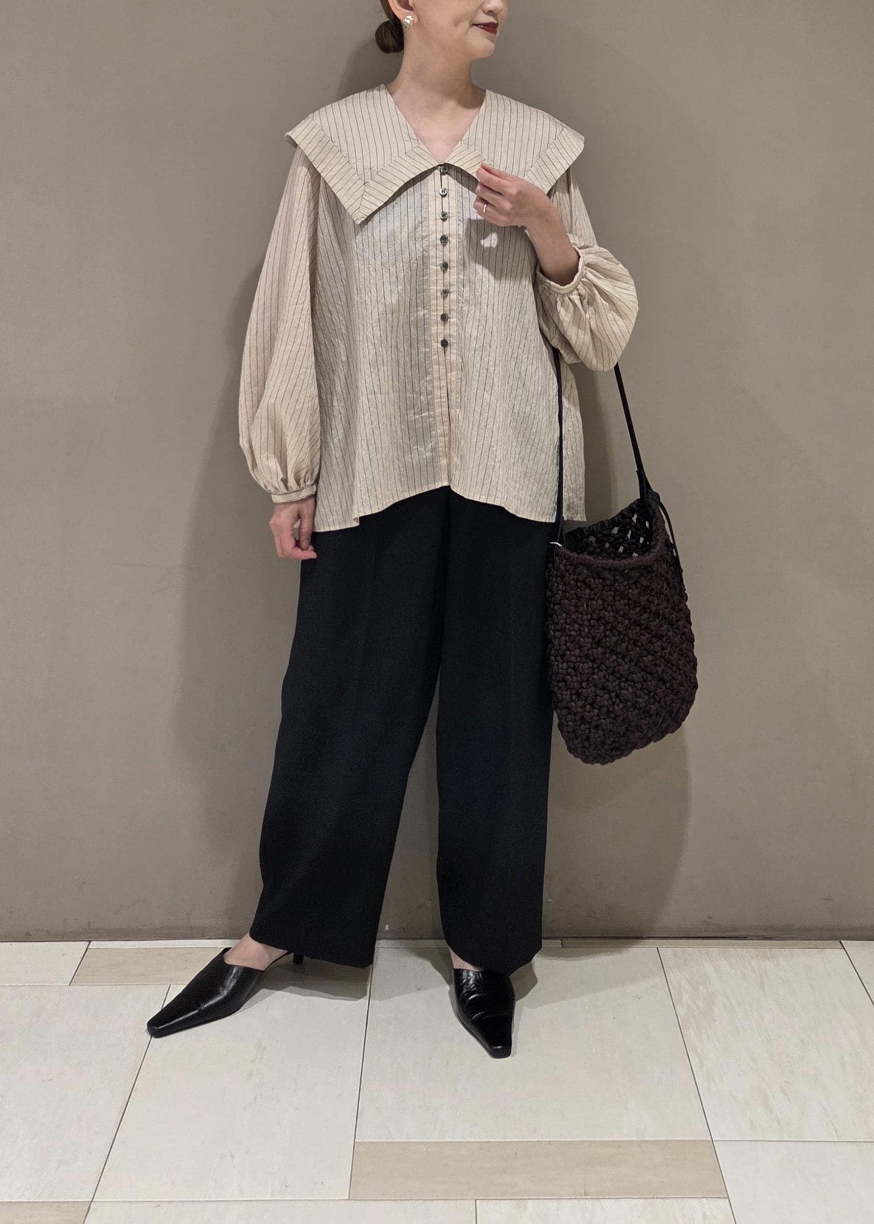 ADAM ET ROPE' | ワイドカラーブラウス | Rakuten Fashion(楽天