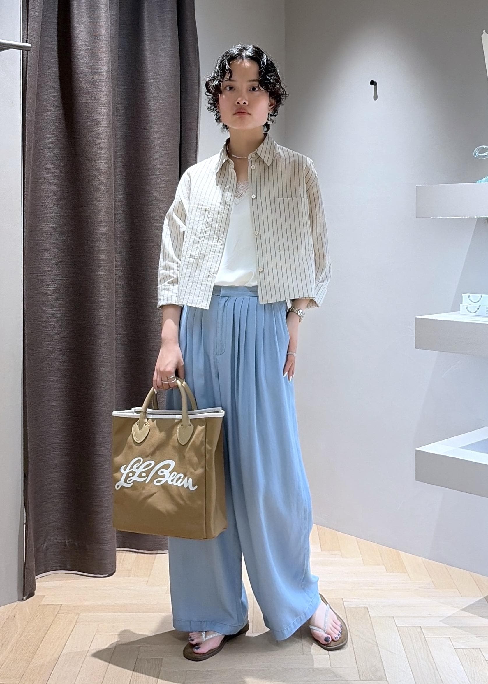 SALON adam et rope' | ACAR クロップドストライプシャツ | Rakuten