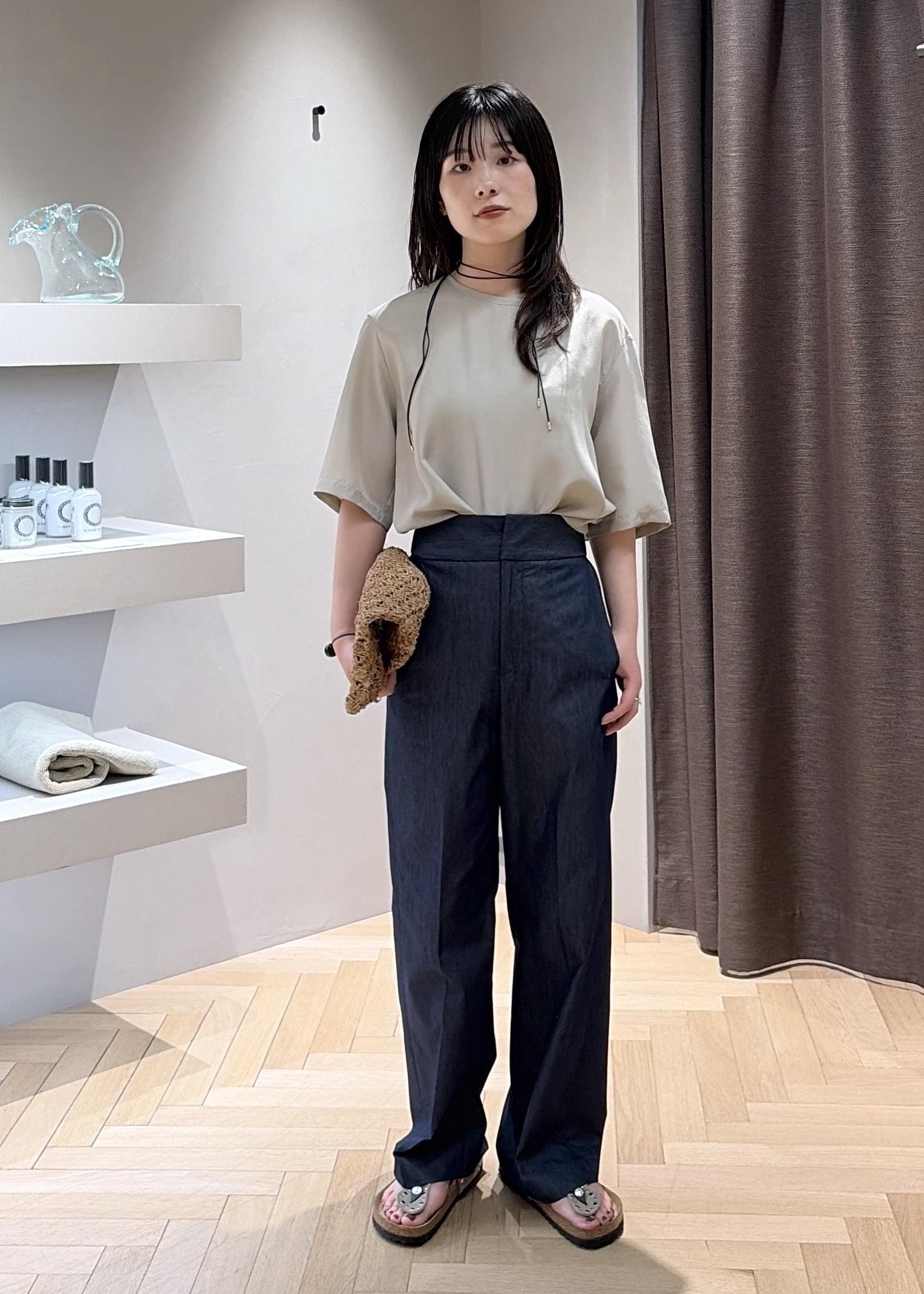 SALON adam et rope' | コットンライクスタイルアップパンツ 3