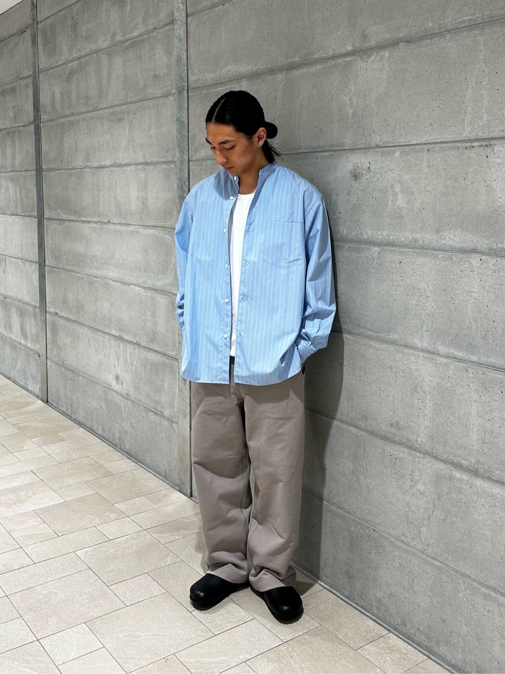 UNITED ARROWS | カリビアーナミルズ ポプリン バンドカラーシャツ