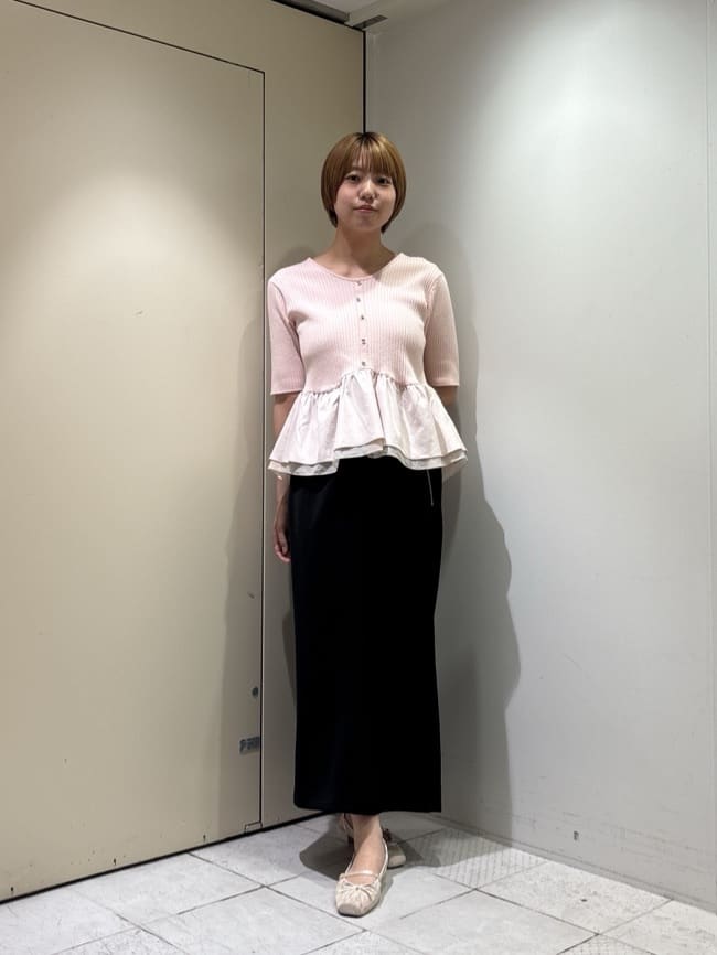 natural couture | 異素材ペプラム半袖ニット | Rakuten Fashion(楽天