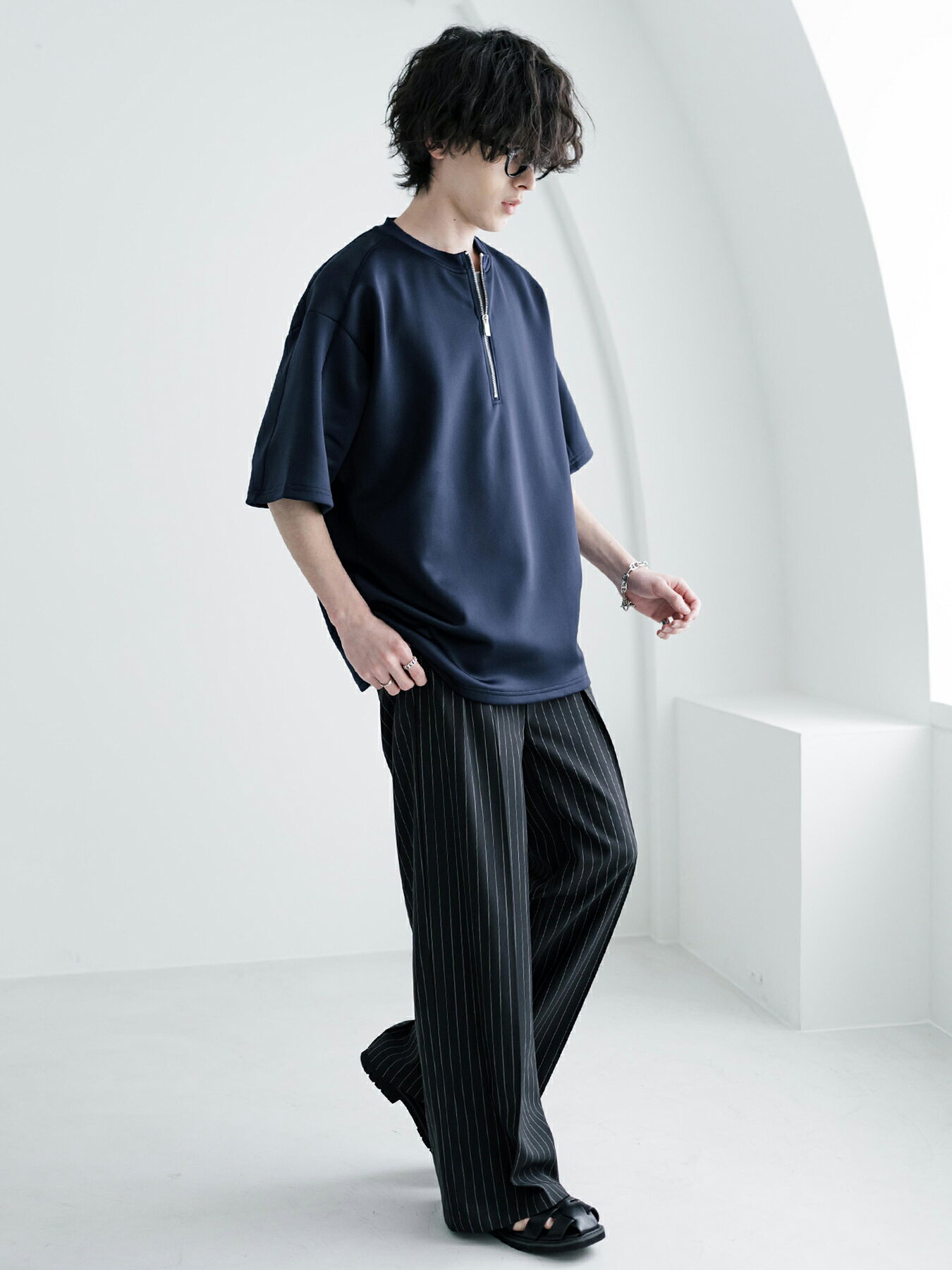 Rocky Monroe | 接触冷感 オーバーサイズダンボールハーフジップ半袖