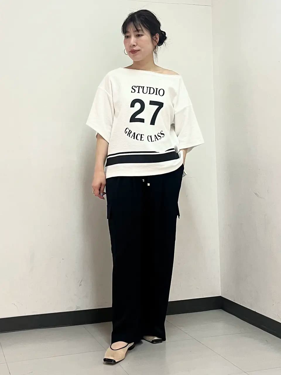 GRACE CONTINENTAL | ナンバープリントループ裏毛トップ | Rakuten