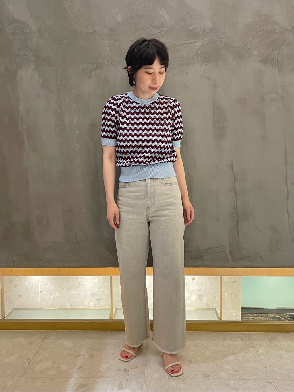 AEWEN MATOPHシェプロンストライプショートスリーブニット AEWEN MATOPH＞シェプロンストライプショートスリーブニット