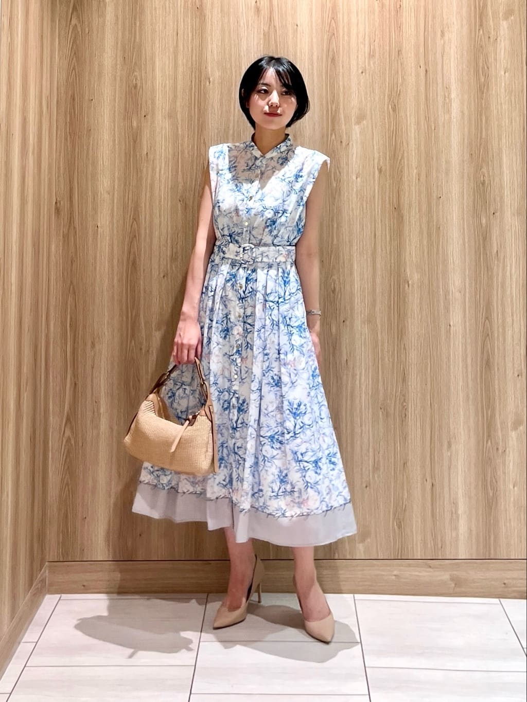 ANAYI | Coral プリントローンシャツフレア ワンピース | Rakuten