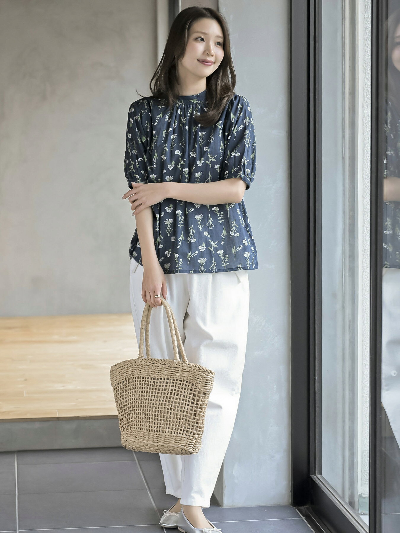 rps | 花柄プチハイネック7分袖ブラウス | Rakuten Fashion(楽天