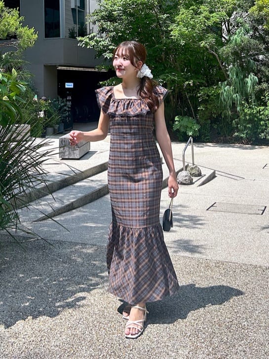 早い者勝ち‼️在庫切れ人気商品❗️ La boutique BonBon ワンピース La boutique BonBon | 【大人ガーリー】チェックレーストリム