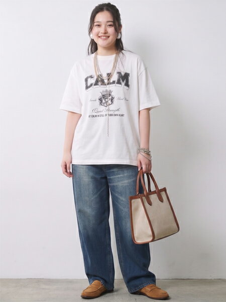 CHIC STYLEの綿100%ピグメント染ロゴプリントTシャツ<大きいサイズ有>シックスタイルを使ったコーディネートを紹介します。｜Rakuten Fashion(楽天ファッション／旧楽天ブランドアベニュー)7192138