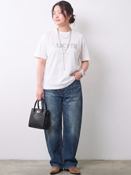CHIC STYLEの綿100%ロゴプリントTシャツ<大きいサイズ有>シックスタイルを使ったコーディネートを紹介します。｜Rakuten Fashion(楽天ファッション／旧楽天ブランドアベニュー)7192498