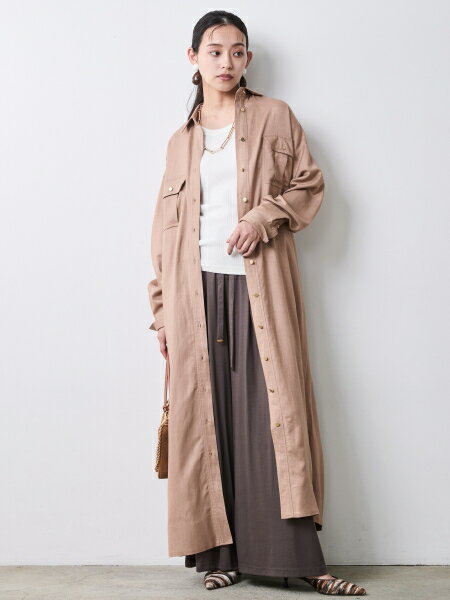 CHIC STYLEのレーヨン麻シャツマキシワンピース<大きいサイズ有>シックスタイルを使ったコーディネートを紹介します。｜Rakuten Fashion(楽天ファッション／旧楽天ブランドアベニュー)7192551