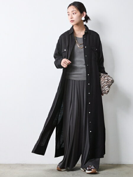 CHIC STYLEのレーヨン麻シャツマキシワンピース<大きいサイズ有>シックスタイルを使ったコーディネートを紹介します。｜Rakuten Fashion(楽天ファッション／旧楽天ブランドアベニュー)7192561