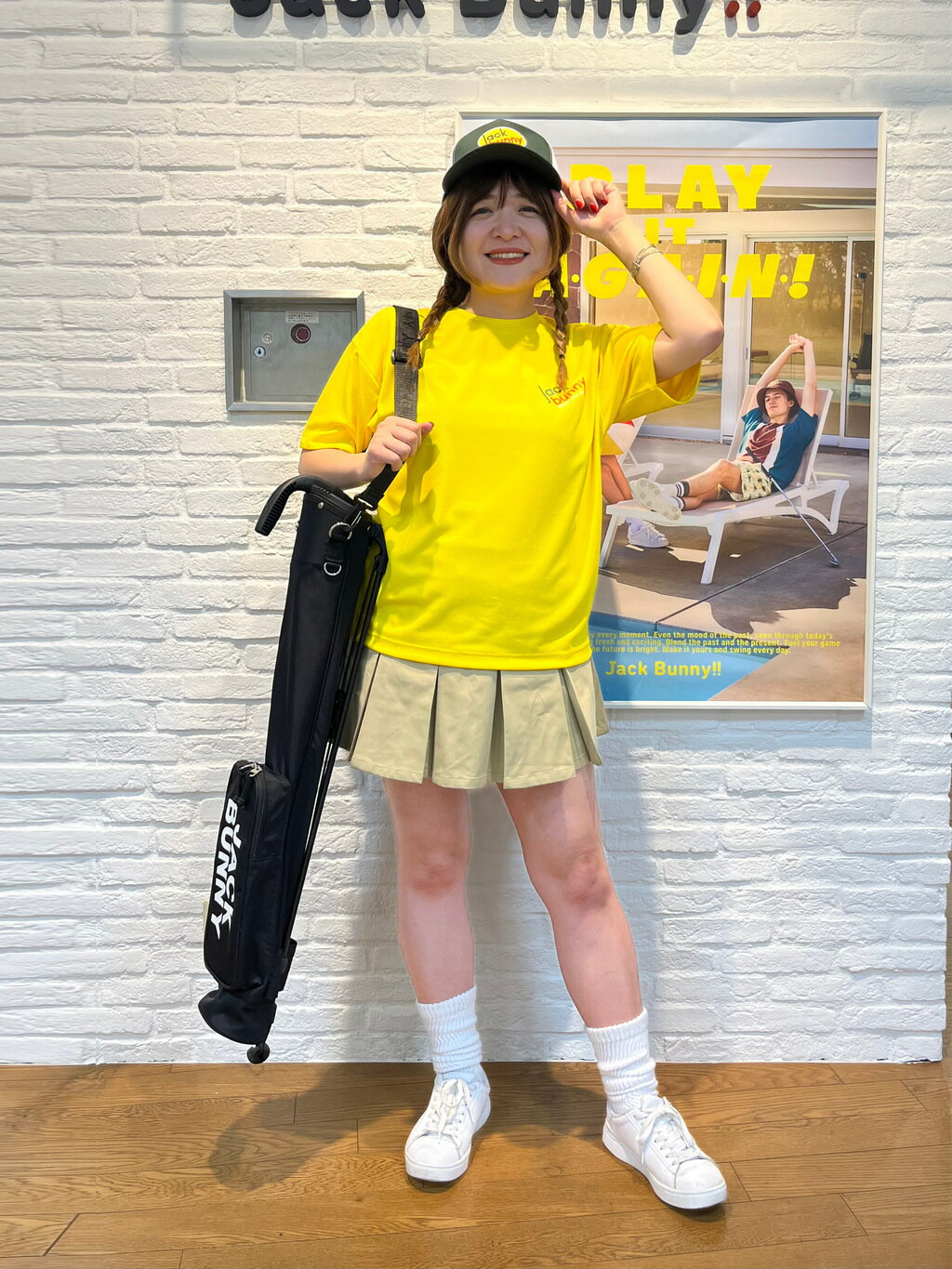 Jack Bunny! 淡い黄色 シャツ サイズ2 Jack Bunny!! | PEバックメッシュ半袖プリントTシャツ | Rakuten