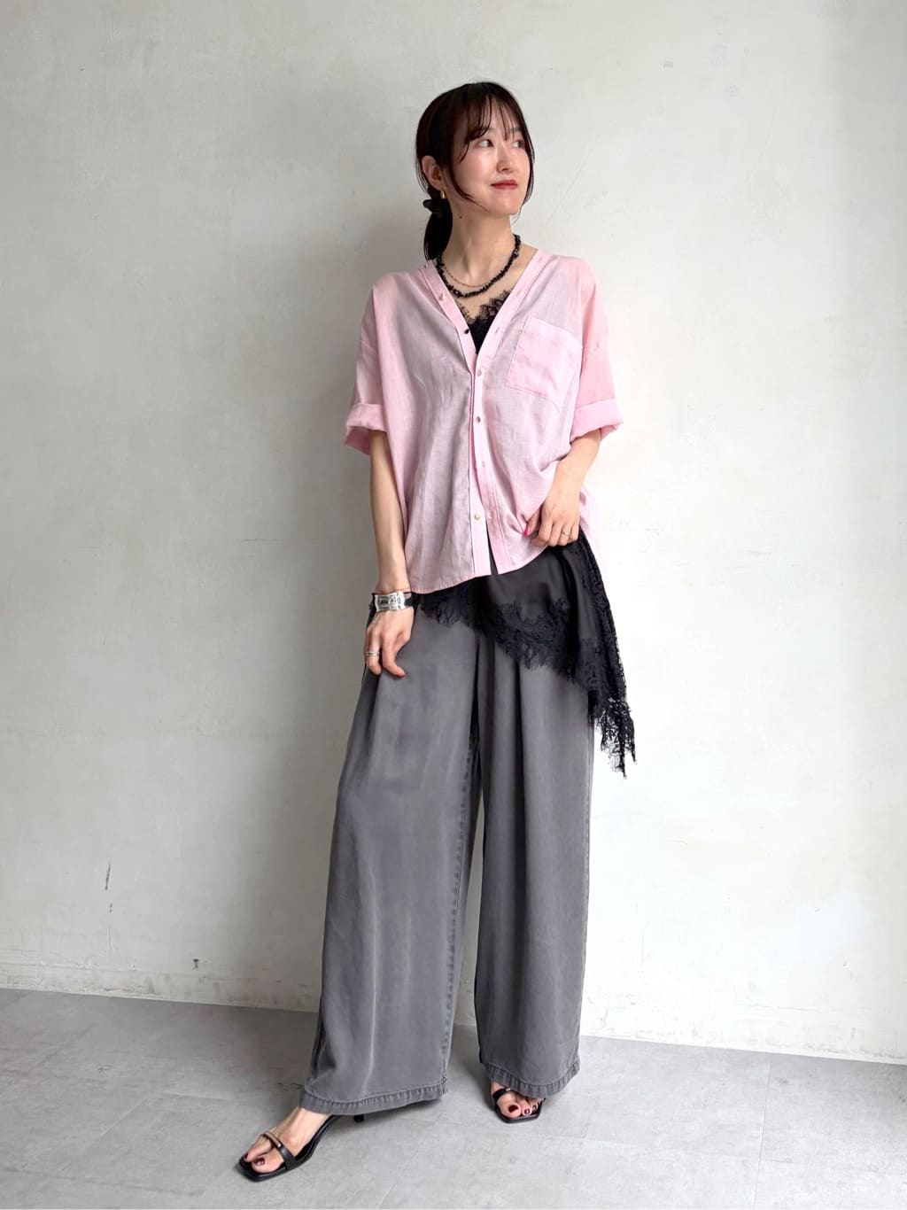 DOUDOU | 【完売カラー再追加!】アシメレースキャミ | Rakuten Fashion