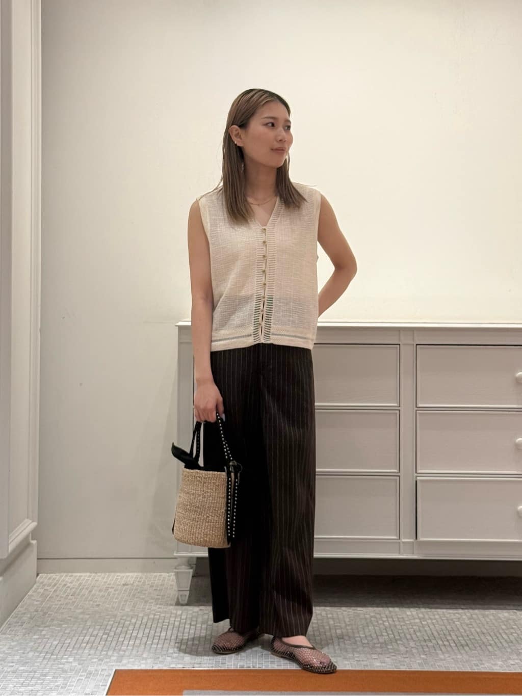 TOMORROWLAND | シアーツイード Vネックベスト | Rakuten Fashion(楽天