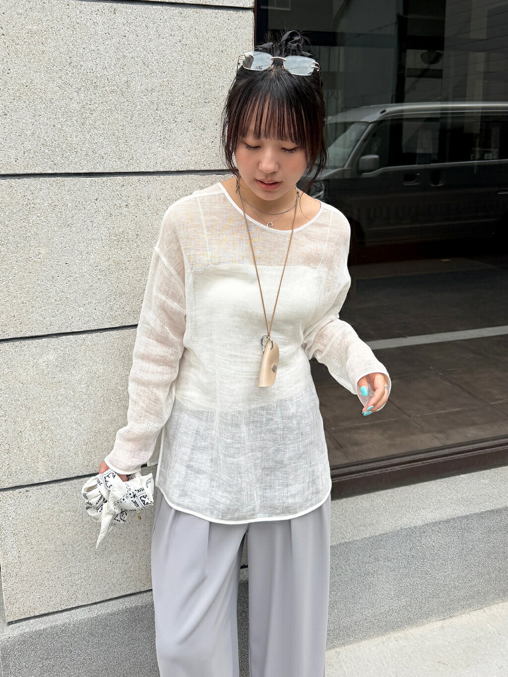 DOUDOU | 【WEB限定】リネンカラミメッシュプルオーバー | Rakuten