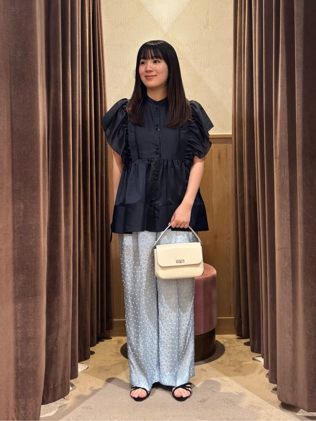 UNITED ARROWS | シルキー ギャザー フリルブラウス -ウォッシャブル