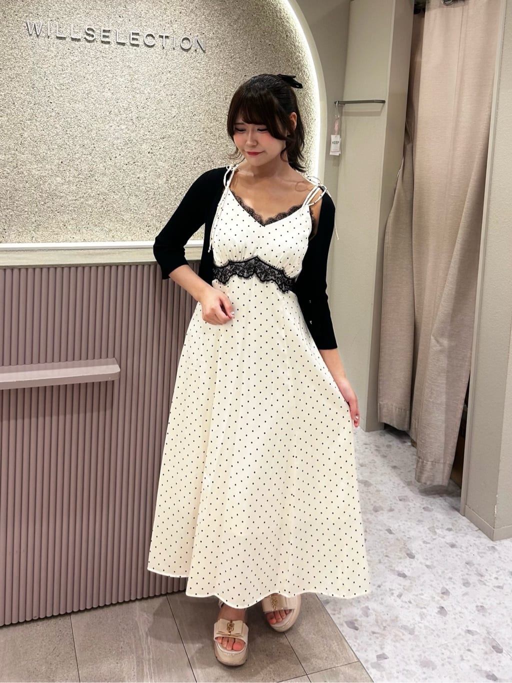 WILLSELECTION | 【再入荷予約受付中】レーストリムキャミワンピース