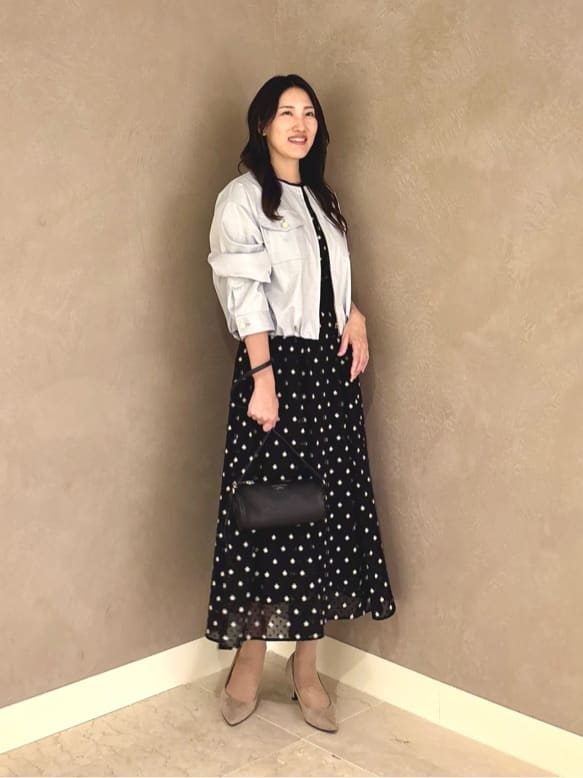 ANAYI | フラワー刺繍ドットフレア ワンピース | Rakuten Fashion(楽天