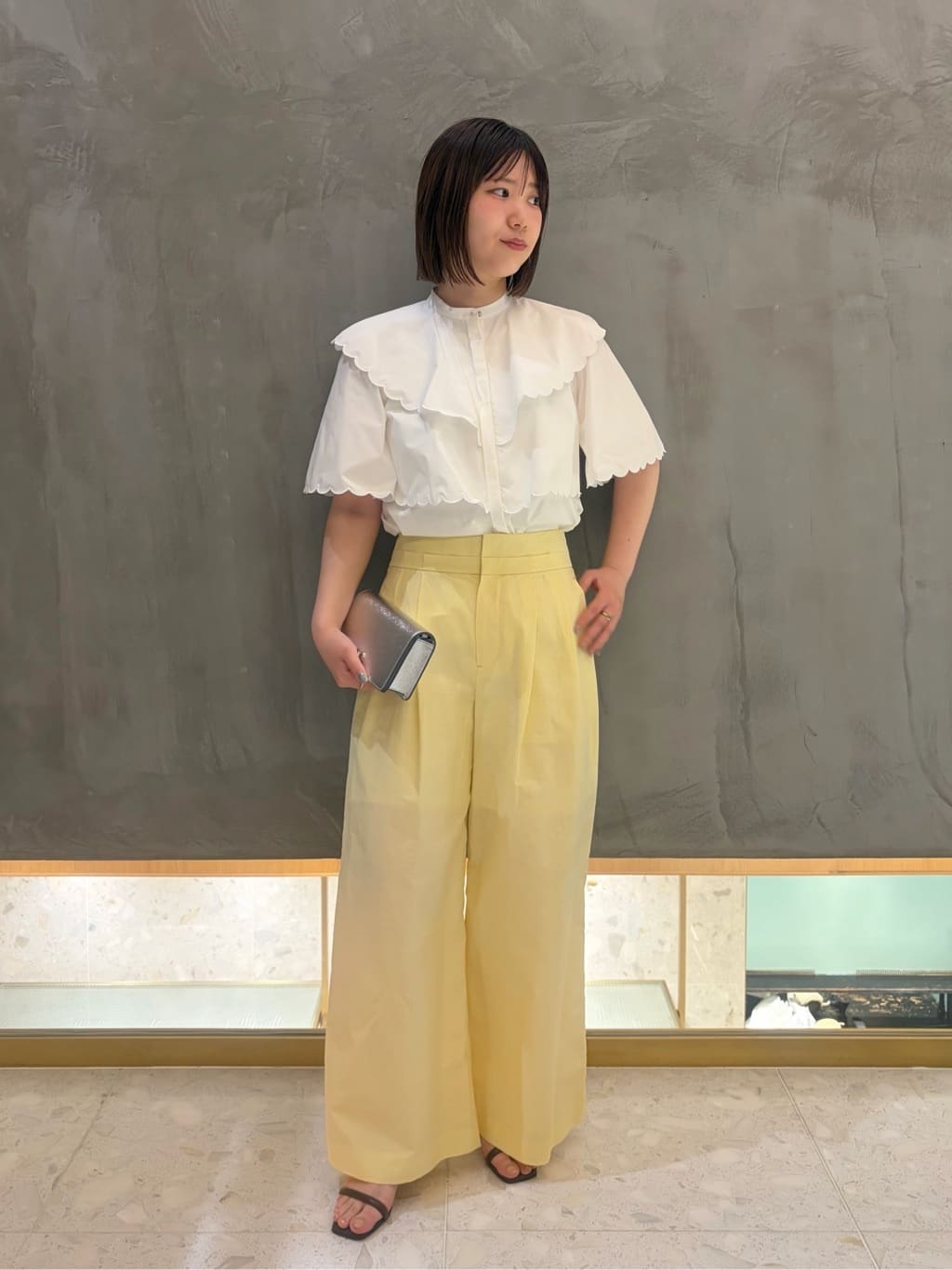UNITED ARROWS | スカラップ フリル ブラウス -はっ水 UVカット 防しわ