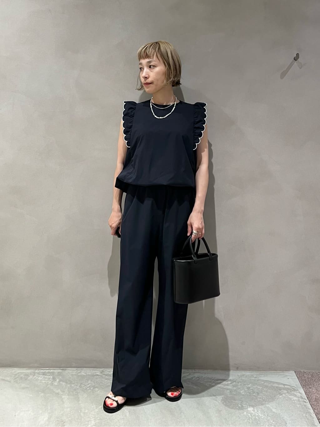 UNITED ARROWS | スカラップ フリル オールインワン パンツ -はっ水 UV