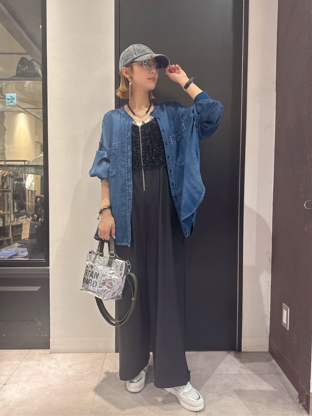LASUD | ソフトコットンクルーネックデニムシャツ | Rakuten Fashion