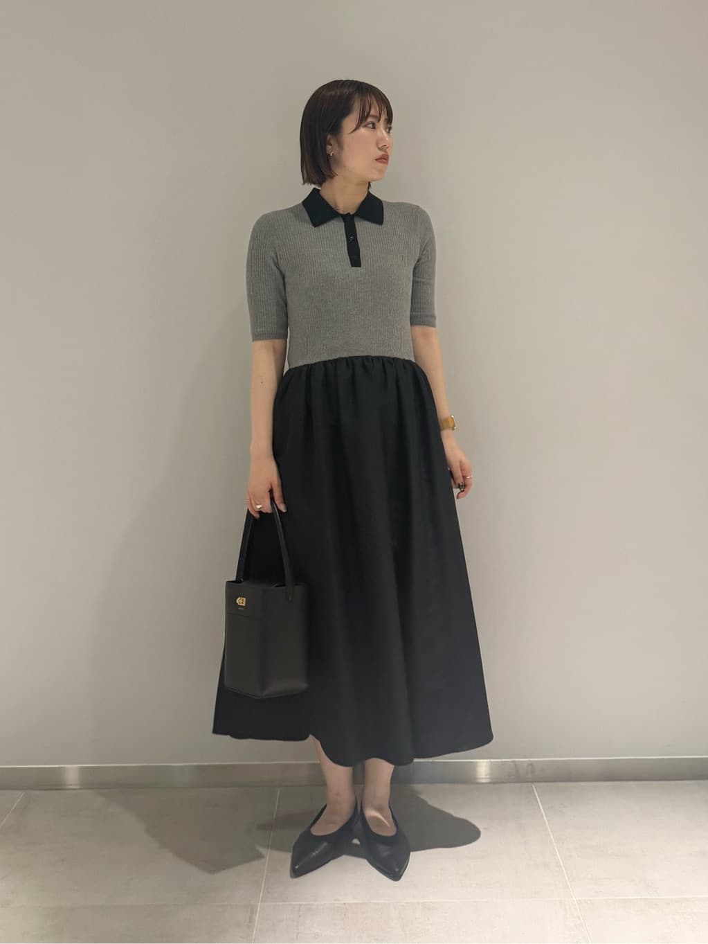 UNITED ARROWS | フィット&フレア ポロワンピース -ウォッシャブル