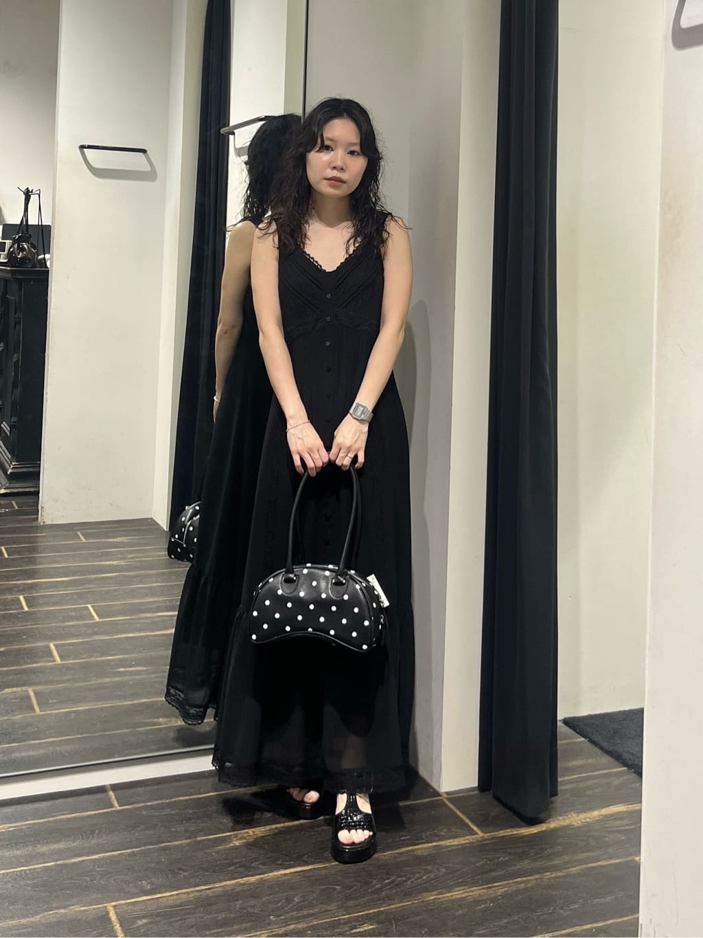 moussy | PIN TUCK CHIFFON MAXI ドレス | Rakuten Fashion(楽天