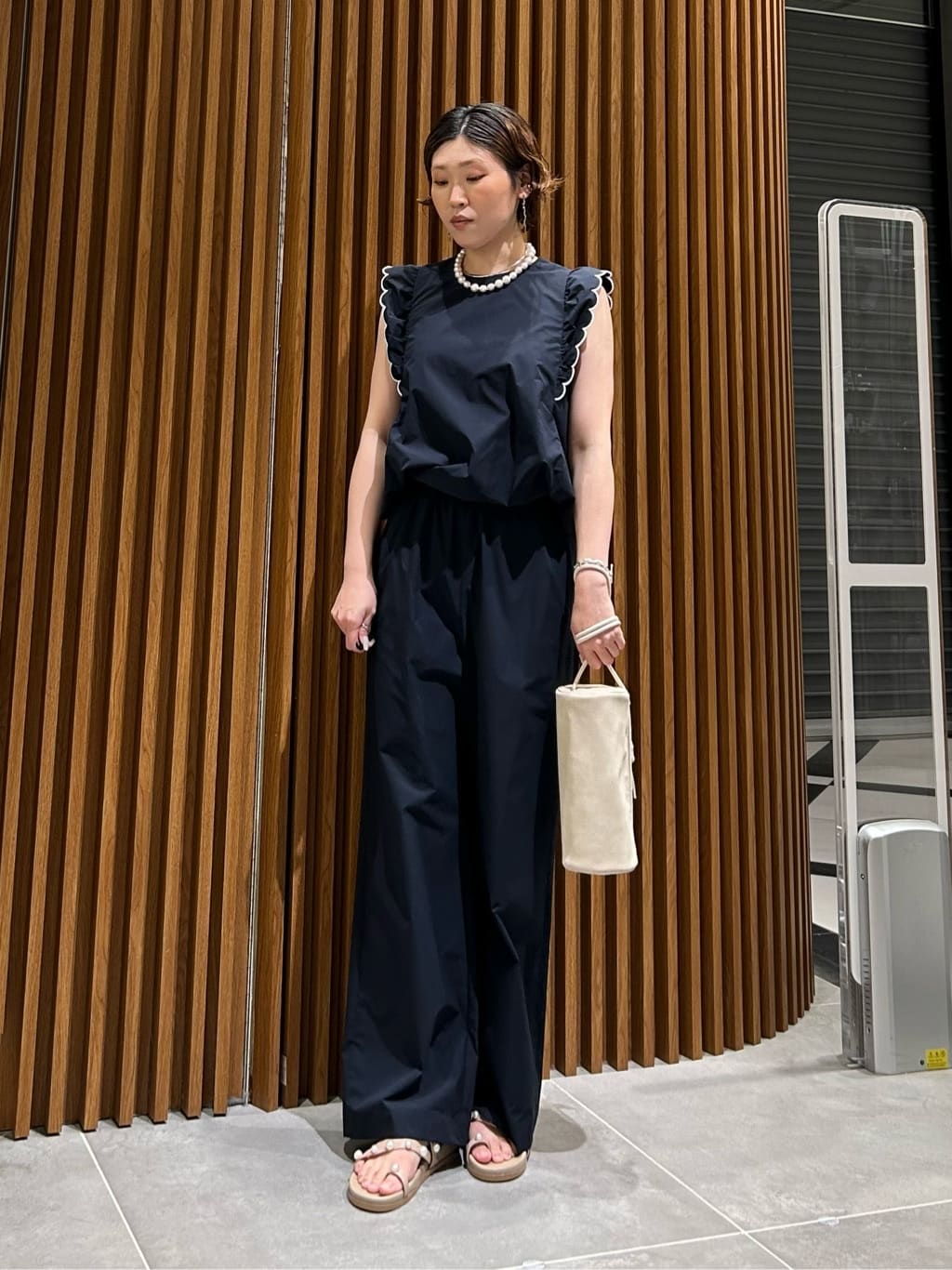 UNITED ARROWS | スカラップ フリル オールインワン パンツ -はっ水 UV