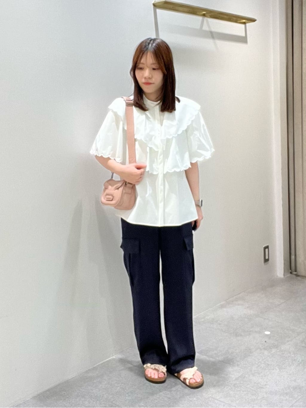 UNITED ARROWS | スカラップ フリル ブラウス -はっ水 UVカット 防しわ
