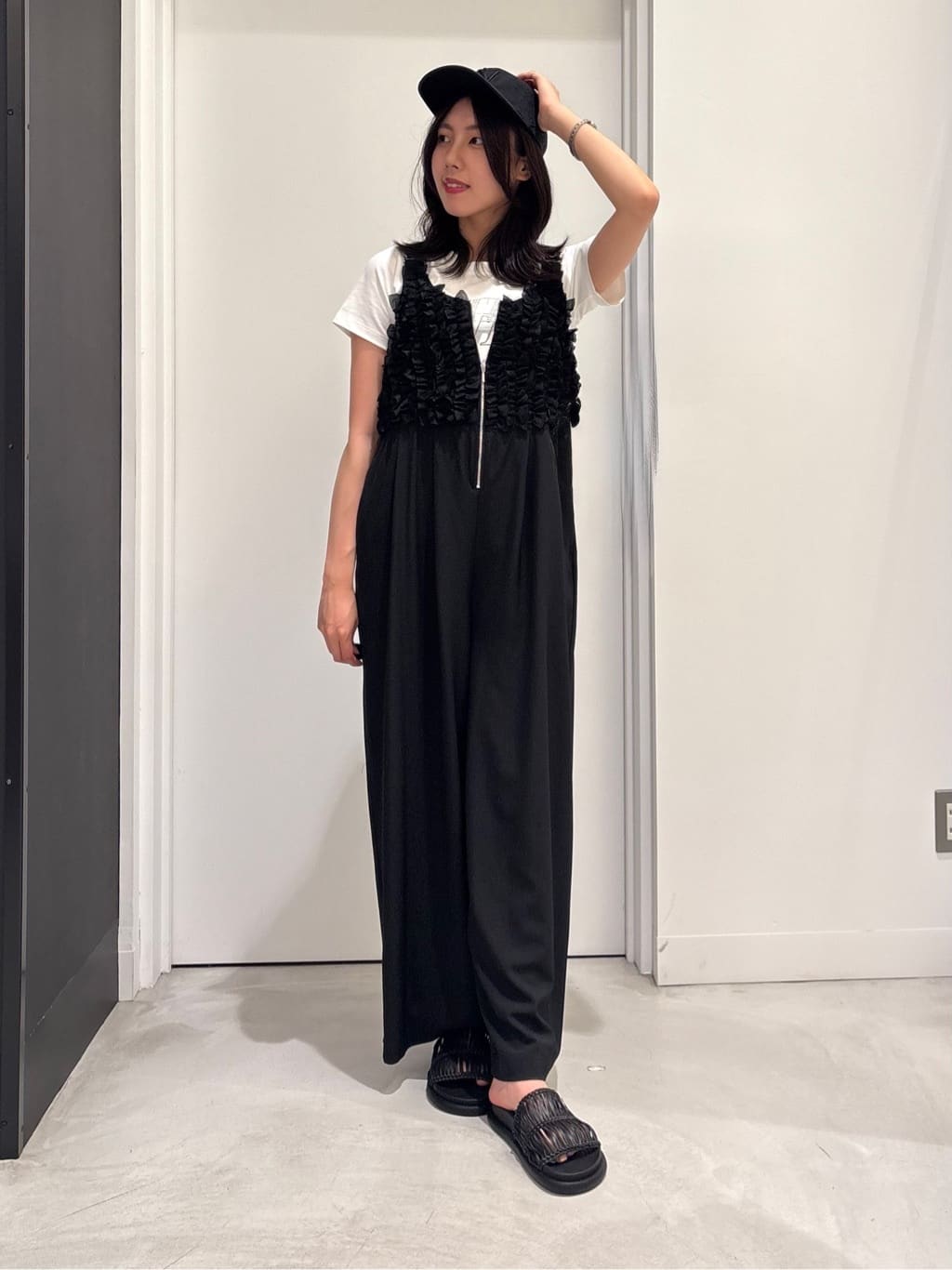 LASUD | フリルビスチェロゴテープサロペット | Rakuten Fashion(楽天