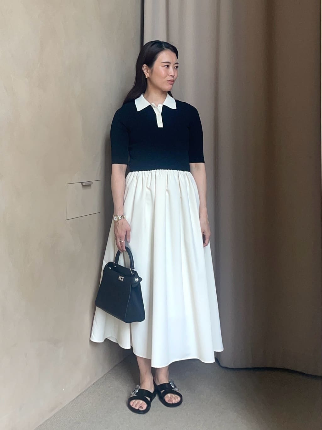 UNITED ARROWS | フィット&フレア ポロワンピース -ウォッシャブル