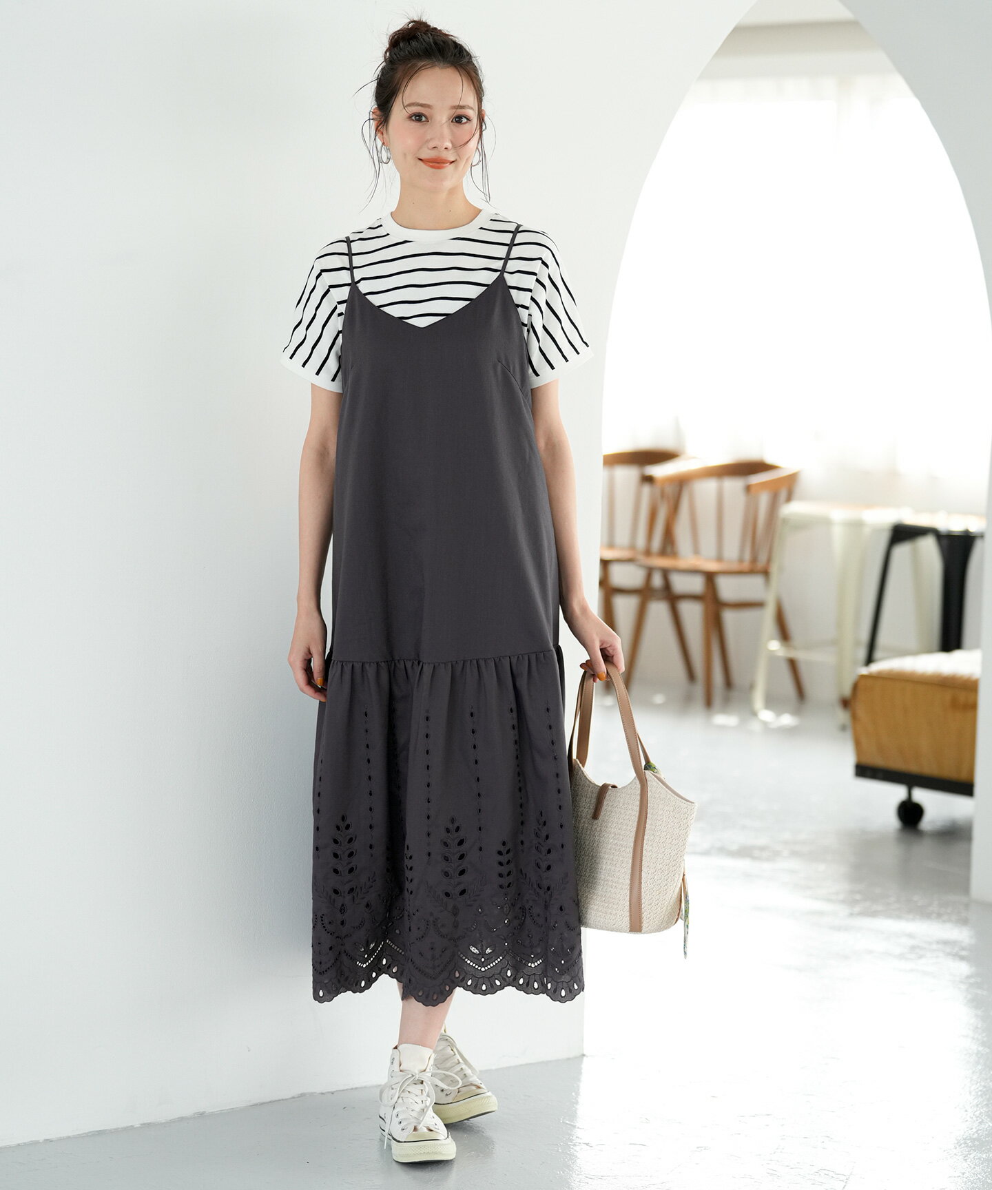 ⋆タグ付き.＊ヌキテパ 25SS カットワーク エンブロイダリー ワンピース ANY SIS | 【洗える】カットワークエンブロイダリー ワンピース