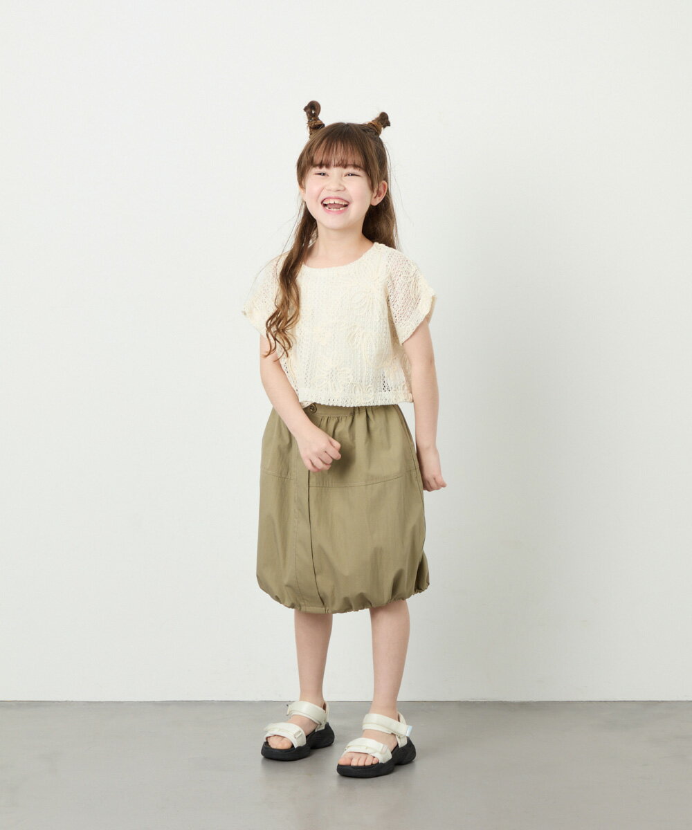アリスアウアア　ショート丈スカート　カーキ a.v.v | [130-160]【冷感/速乾】裾ドロストスカート | Rakuten Fashion