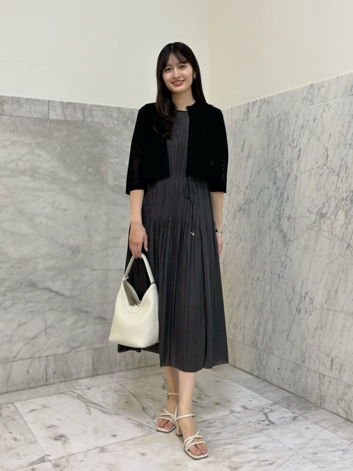 ANAYI | ソフトジャージ消しプリーツワンピース | Rakuten Fashion