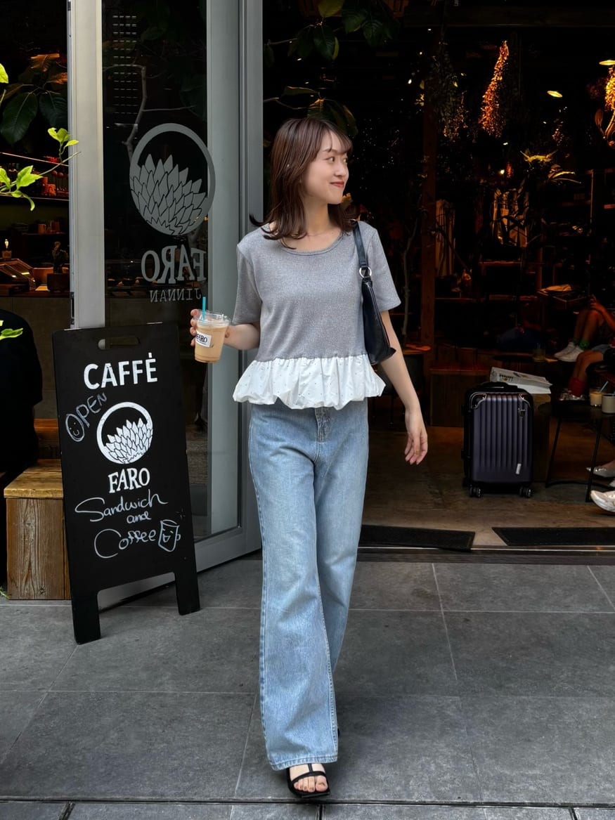 Discoat | 【新色追加!】USコットンデニムセミフレアパンツ | Rakuten