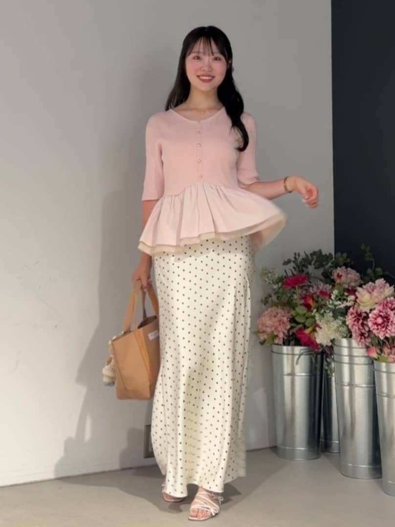natural couture | 異素材ペプラム半袖ニット | Rakuten Fashion(楽天